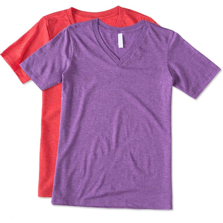 SiATEX - Custom Womens V Neck Plain Tshirts Soft Tri Blend T-shirts Custom Womens V Neck Plain Tshirts Soft Tri Blend T-shirts