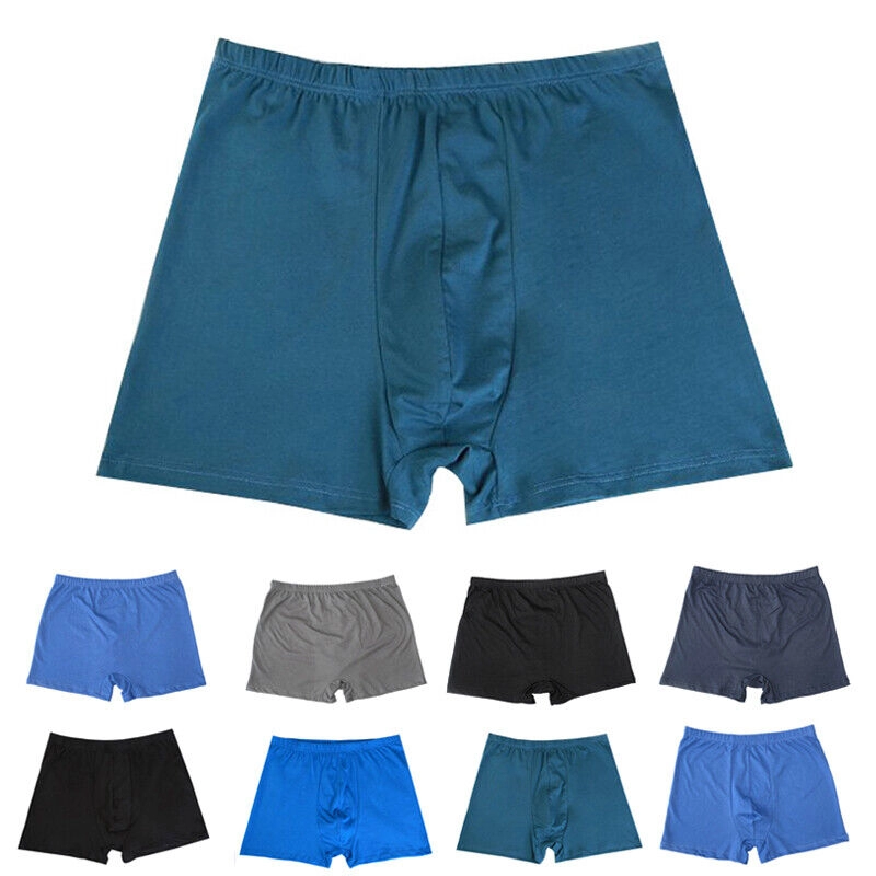 Men's Boxer Briefs Cotton High Waist Loose Underwear Shorts Underpants